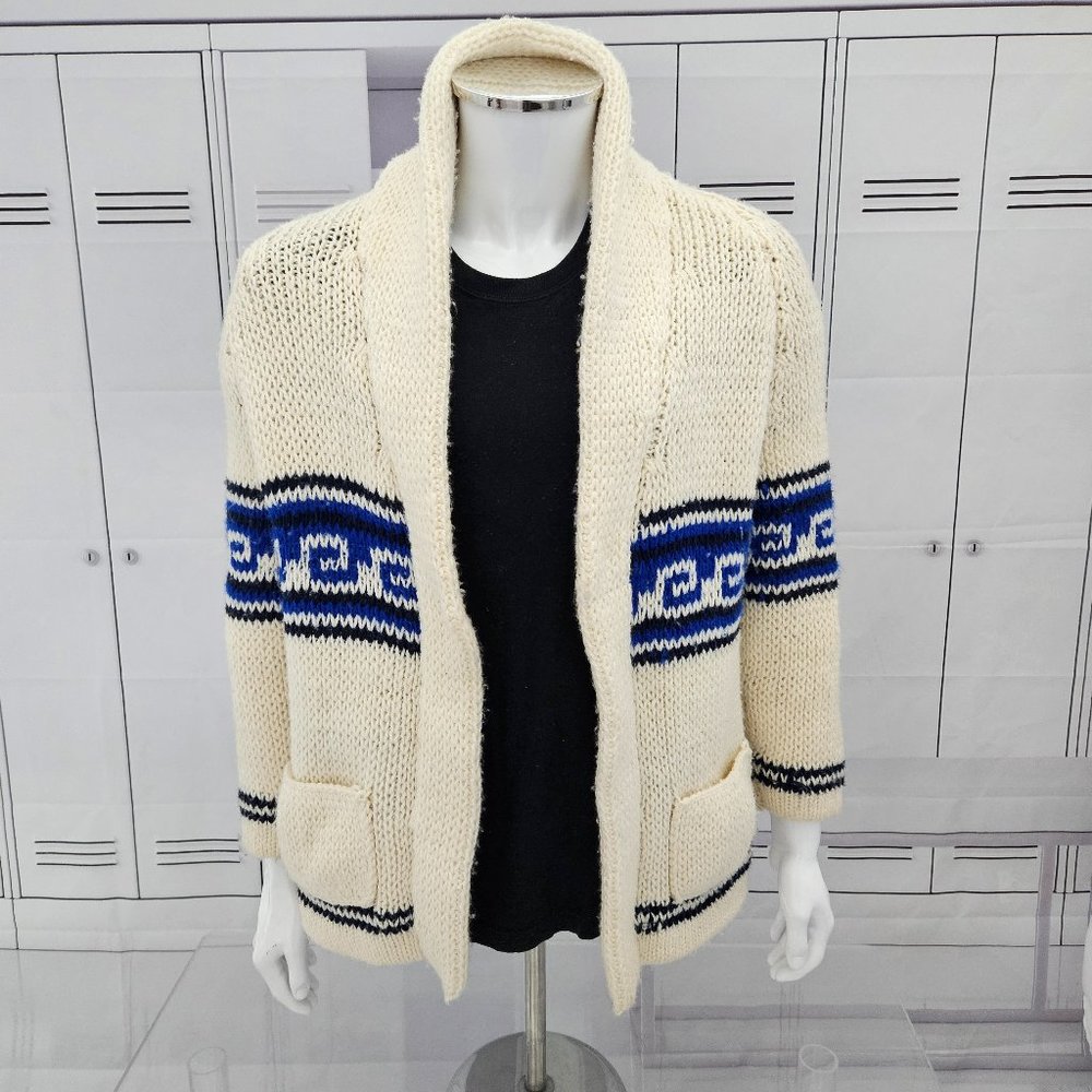 Vintage HEAVY Knit SWEATER Coat Japanese Kimono 2 SWEATER Sz Large